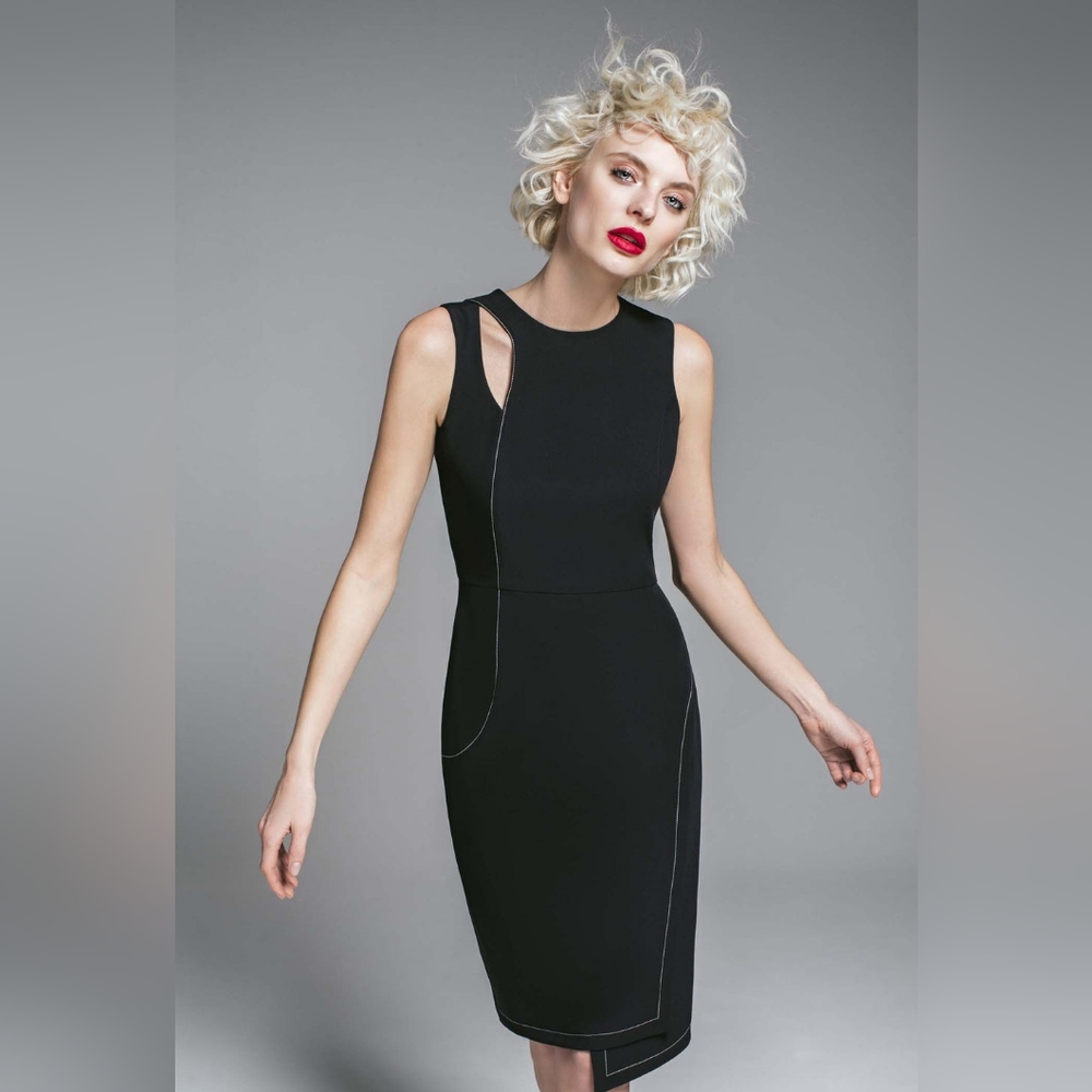 Jennifer Torosian Black Sleeveless Dress | Size 6 | Minimalist Chic | NWOT